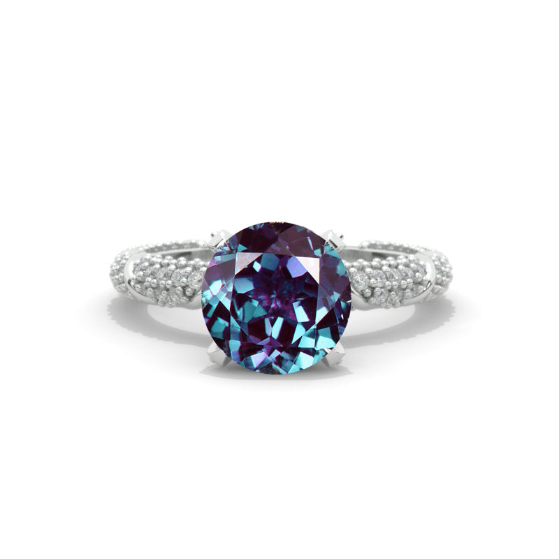 2 Carat Alexandrite White Gold Giliarto Engagement Ring