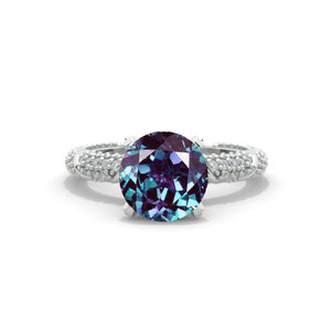 2 Carat Alexandrite White Gold Giliarto Engagement Ring