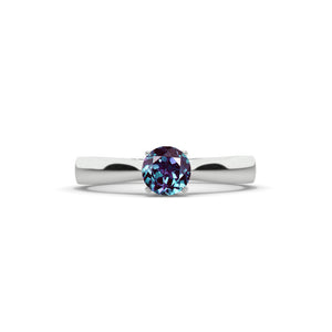 1 Carat Alexandrite Solitaire White Gold Engagement Ring