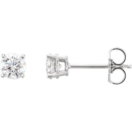 0.75 CTW  solitaire earrings  I 14K White-Pair Faceted GHI BOM Lab-Diamond