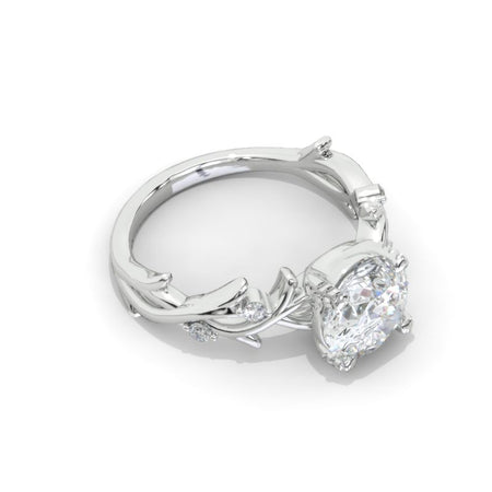 2 Carat Giliarto Moissanite Twig Floral White Gold Engagement Ring