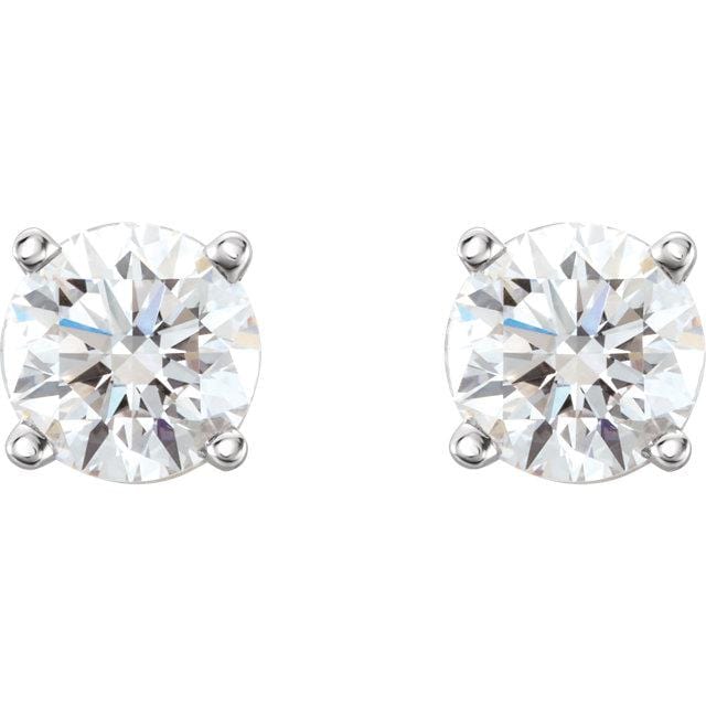 0.75 CTW  Diamond Stud Earrings I 14K White-Pair Faceted GHI BOM Lab-Diamond