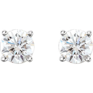 0.75 CTW  Diamond Stud Earrings I 14K White-Pair Faceted GHI BOM Lab-Diamond