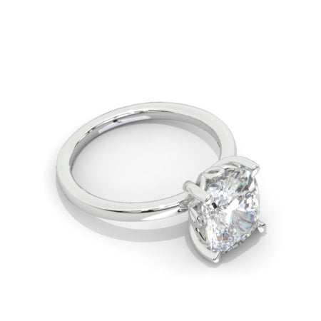 Beautifully Designed 10x8mm Cushion Cut Halo Giliarto Moissanite Diamond White Gold Engagement Ring