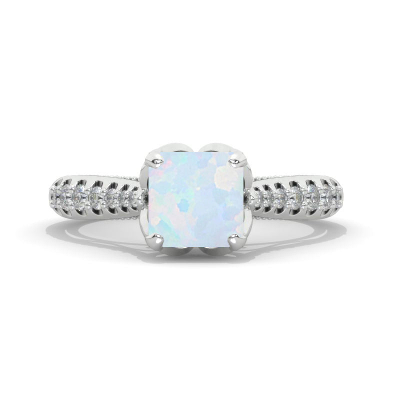 Cushion Cut Zales Opal Rings Andromeda Princess Genuine Natural