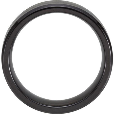 Black Titanium Beveled Band with Black Carbon Fiber Inlay - Giliarto
