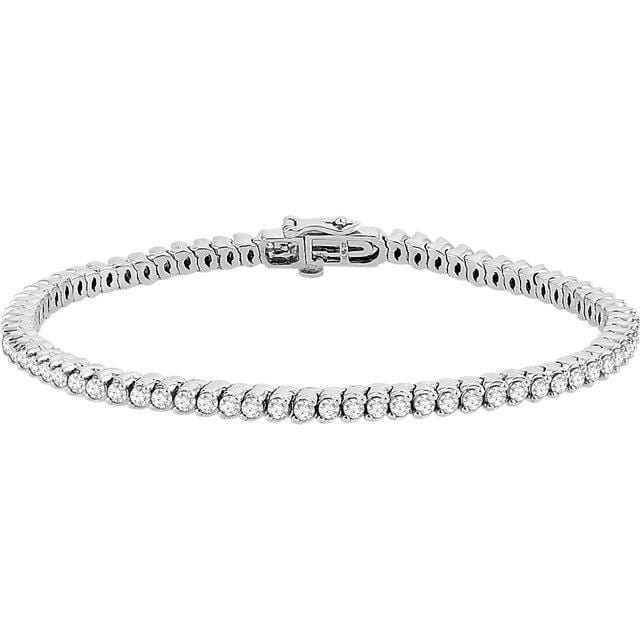 14K White 2 CTW Diamond Line 7" Bracelet