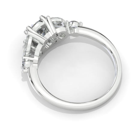 1.5 Carat Genuine Natural White Opal 14K White Gold Engagement Promissory Ring