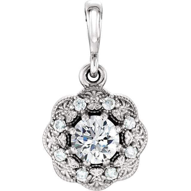 0.35 CTW Diamond Halo-Style Pendant - Giliarto