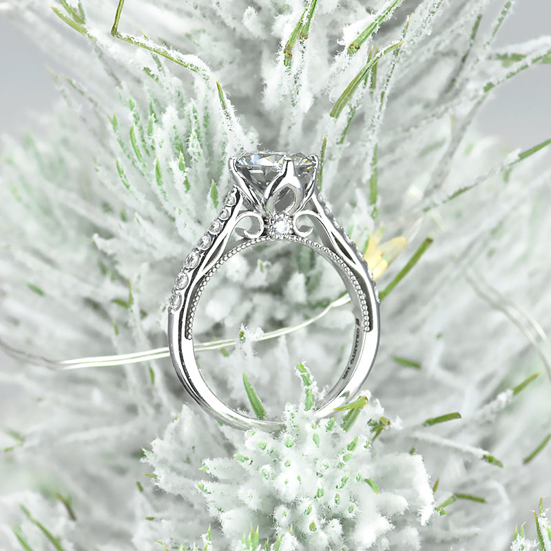 2 Carat Moissanite Engagement 14K White Gold Ring Classic Customized D Giliarto