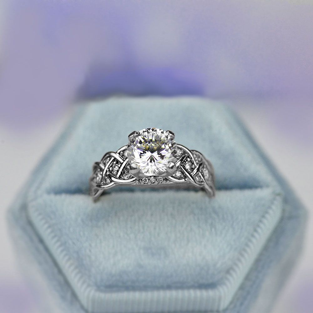 2.0 Carat Moissanite Engagement White Gold Ring