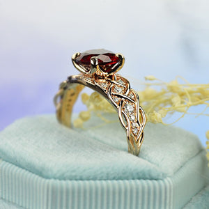 Red Ruby Giliarto Gold Engagement Ring