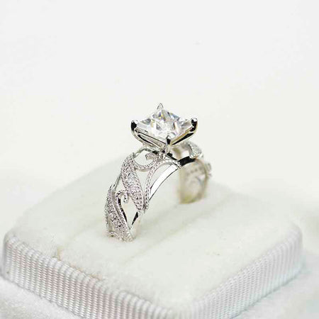 1.5 Carat Giliarto Princess Cut Moissanite  Promissory ring