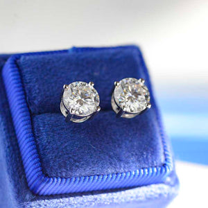 Moissanite Stud Earrings 14K Gold