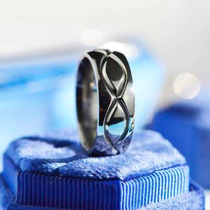 Black Wood Inlay Titanium Ring