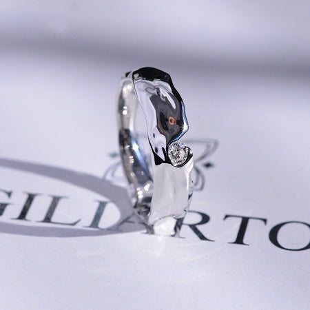 Diamond Men's  14K White Gold  Ring. - Giliarto