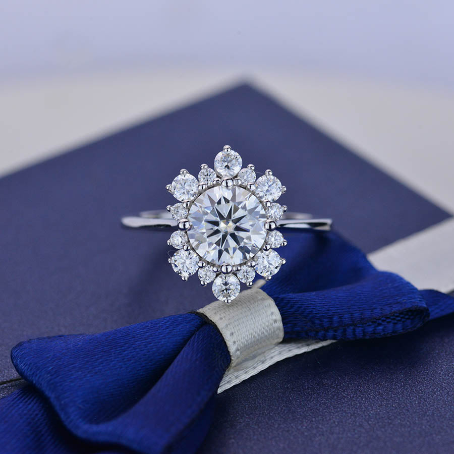 2 Carat Snowflake Moissanite Gold Ring