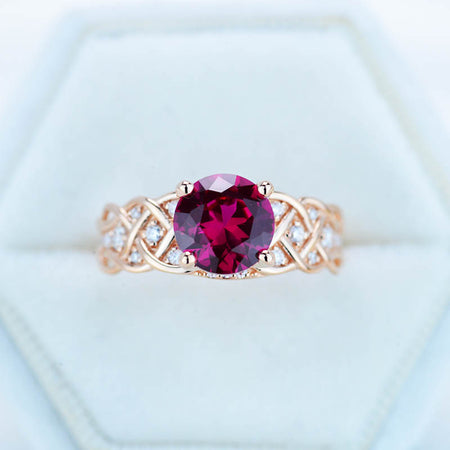 Red Ruby Giliarto Rose Gold Engagement Ring