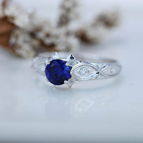 Sapphire/Ruby Gold Celtic Engagement Ring - Giliarto