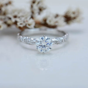 Ornamental Moissanite Giliarto  Gold Engagement Ring