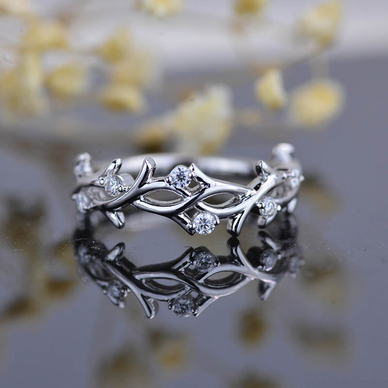 14K Solid White Gold Eternity Band Set With Moissanite 14K