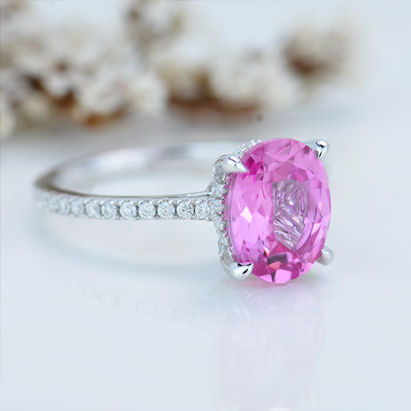 Oval Pink Diamond Ring, Engagement Ring, 3 Carats Oval Cut Fancy Pink  Diamond Ring, Barbie Pink Ring, Yellow Diamond Promise Ring - Etsy Finland