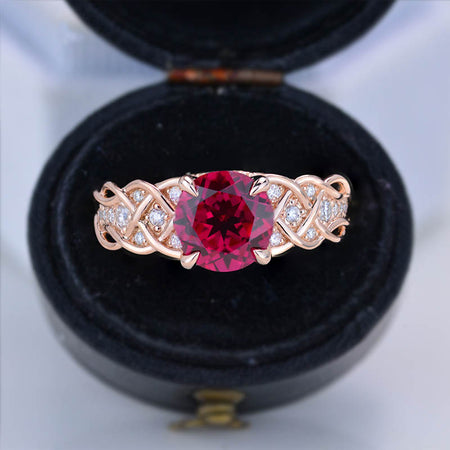 Lattice Ruby Giliarto Gold Engagement Ring