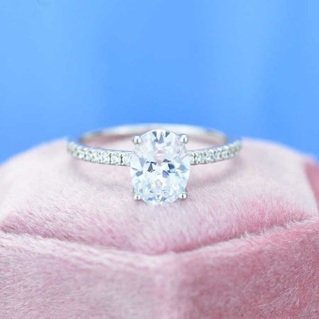 2 Carat Oval Swarovski Gem Engagement Ring