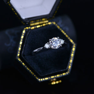 1 Carat Three Stone Giliarto Moissanite White Gold Engagement  Ring