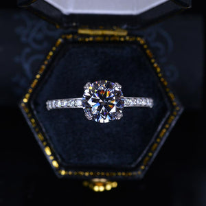 2 Carat Gray Grey Giliarto Moissanite Accented 14K Gold  Anniversary Ring