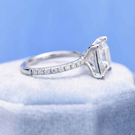 3.2 Carat Giliarto Moissanite Princess Cut Engagement Gold Ring.