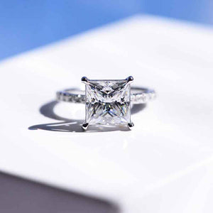 3 Carat Giliarto Moissanite Princess Cut Engagement Gold Ring.