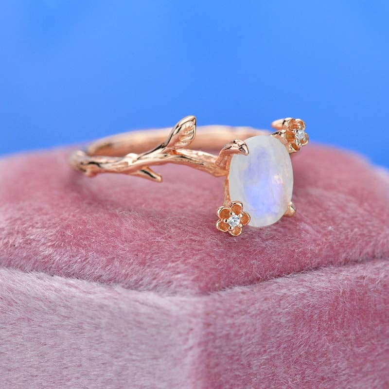 Buy Genuine Moonstone Ring, Pink Moonstone Silver Ring, Handmade Moonstone  Jewelry Boho Ring,natural Rainbow Moon Stone Ring Online in India - Etsy