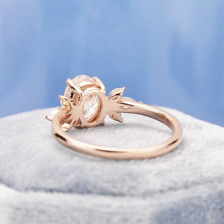 14K Rose Gold 2 Carat Oval Alexandrite Halo Vintage Engagement Ring