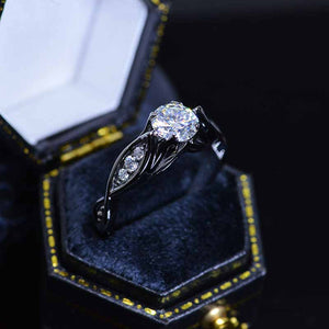 14K Black Gold Moissanite Celtic Moissanite Engagement Ring