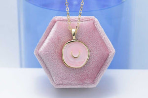 Yellow Gold Plated Coin Pendant Necklace. Moon Pendant Necklace For Women Friends Necklace