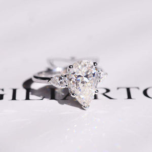 5.5 Pear Cut Giliarto Moissanite White Gold Engagement Ring