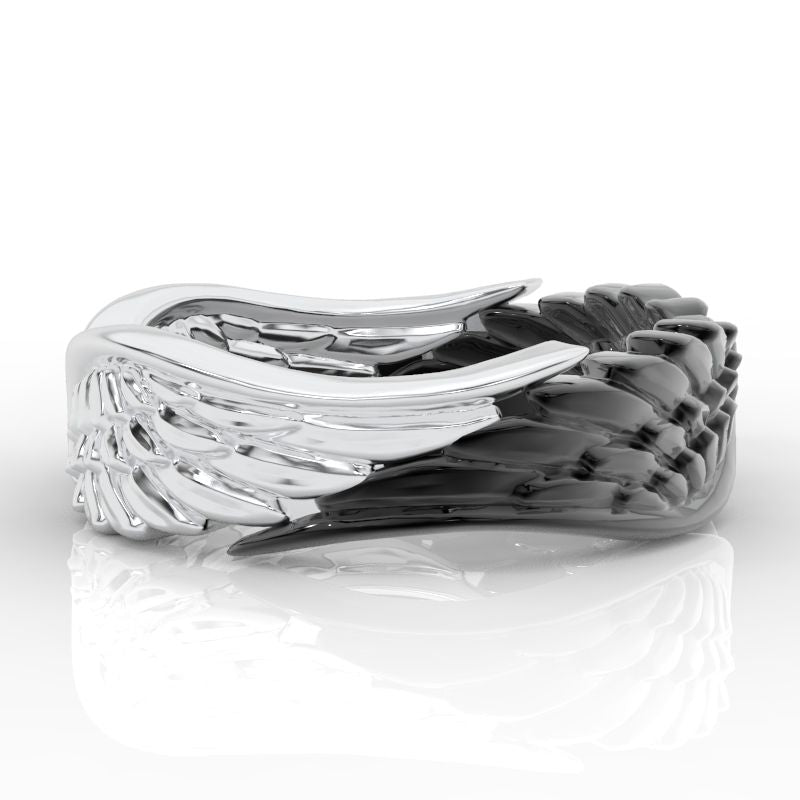 thumbnail image 2 of Sterling Silver Guardian Angel Wings Ring – Open Band, Adjustable, Gift Boxed 2 of 4
