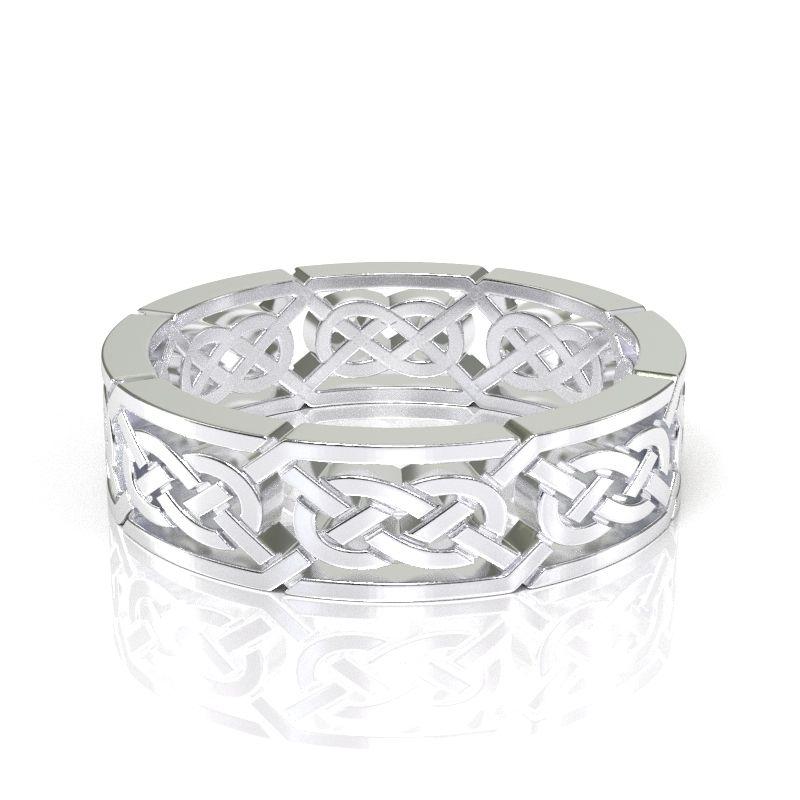 14K White Gold Celtic Engagement Ring