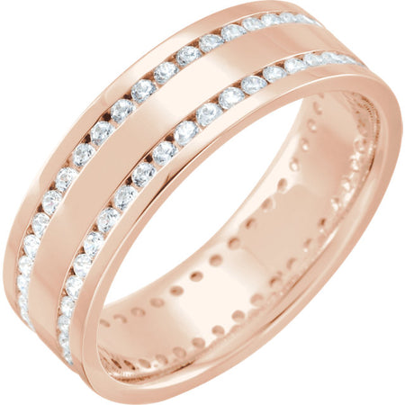 14K Gold 1 1/8 CTW Diamond Flat Comfort-Fit Band