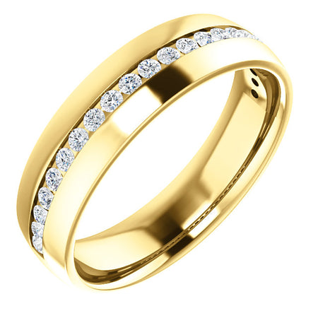 14K Gold 0.6 CTW Diamond Round Comfort-Fit Band