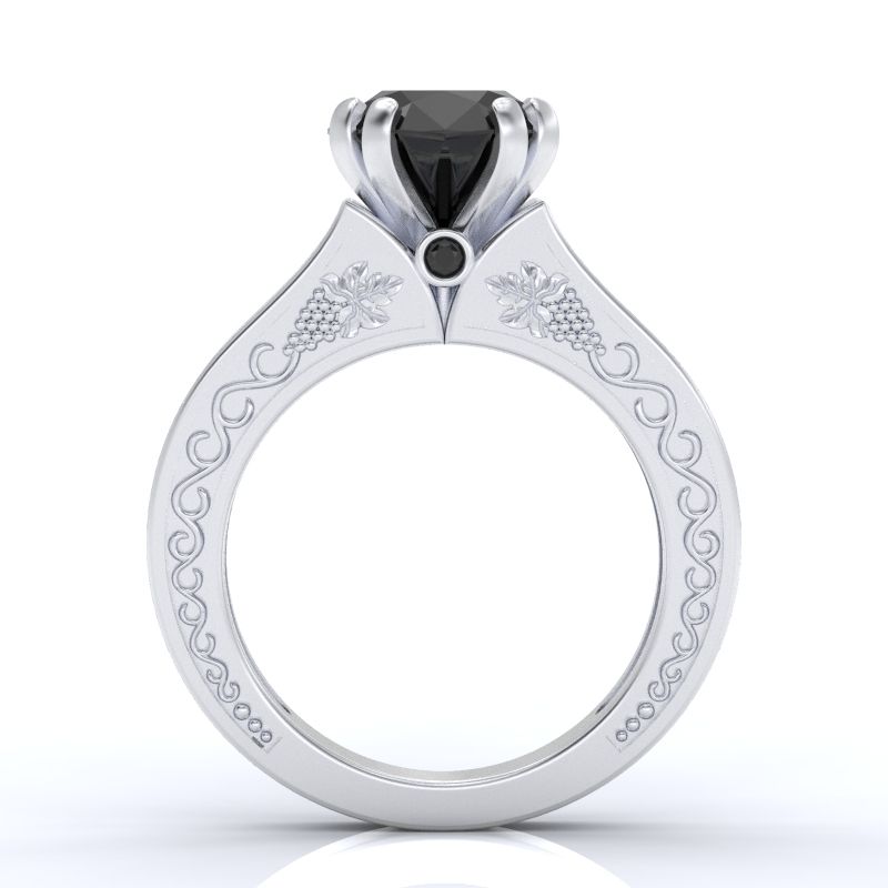 2.0 Carat Black Diamond Engagement Ring