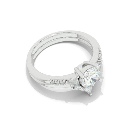 Giliarto Moissanite Halo Gold Engagement Ring Set