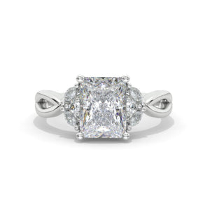 3 Carat Giliarto Radiant Moissanite Twisted Shank Engagement Ring