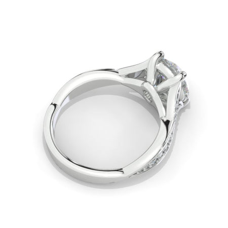 2 Carat Moissanite Diamond Round Cut Split Shank White Gold Engagement  Ring