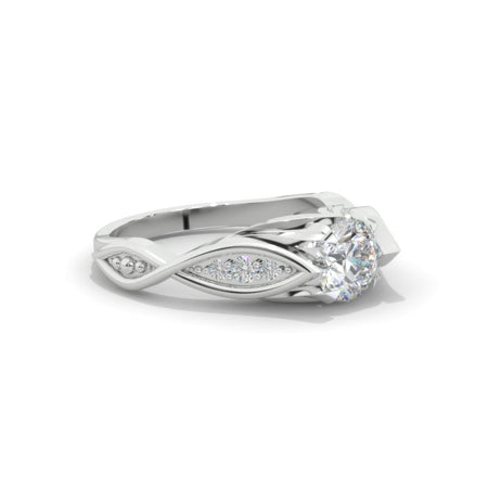 Ava - Platinum Moissanite Celtic Engagement Ring