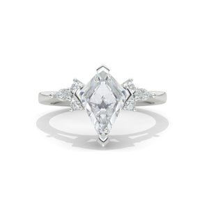 3 Carat Kite Moissanite Engagement Ring. 3CT Fancy Shape Moissanite Ring