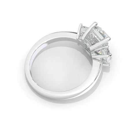 3 Carat Giliarto Emerald Cut Moissanite Three-Stone  Engagement Ring
