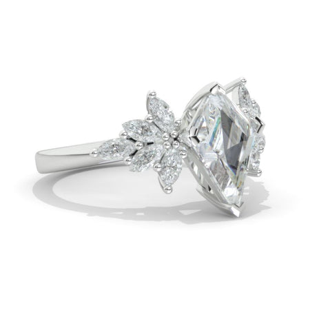 3 Carat Kite Moissanite Engagement Ring. 3CT Fancy Shape Moissanite Ring