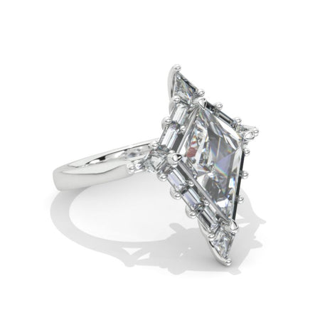 3 Carat Kite Moissanite Engagement Ring. 3CT Fancy Shape Moissanite Ring